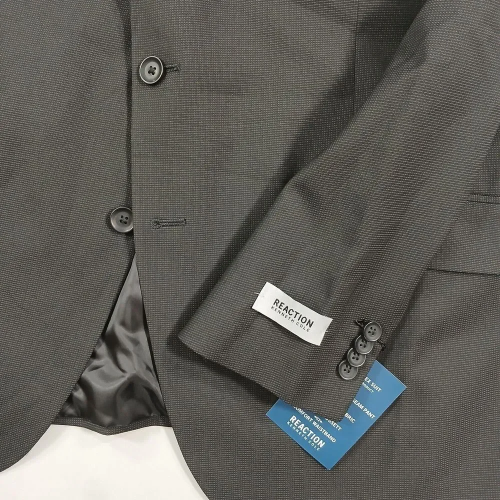Kenneth Cole Slim-Fit Blazer Mens 46R 46 Black Performance Suit Jacket‎ NEW